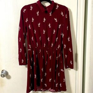 💰Divided midi bird pattern dress size 10